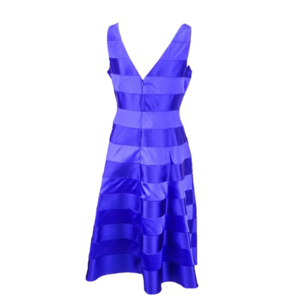 NWT Adrianna Papell Satin Stripe Dress- Neptune - Picture 4 of 6
